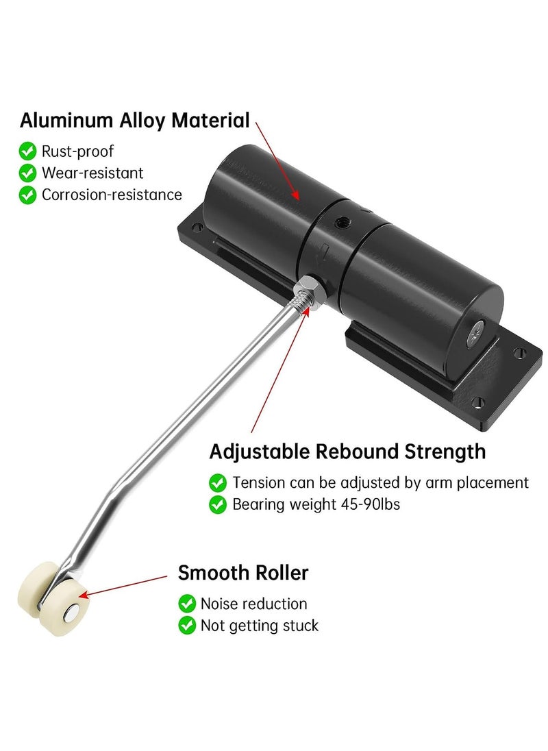 Dovva Automatic Door Closer, Safety Spring Door Closers, Stainless Steel Door Closing Controller for Residential Commercial Use, Automatic Sliding Door Closer for Homes (Black)  - Image 5