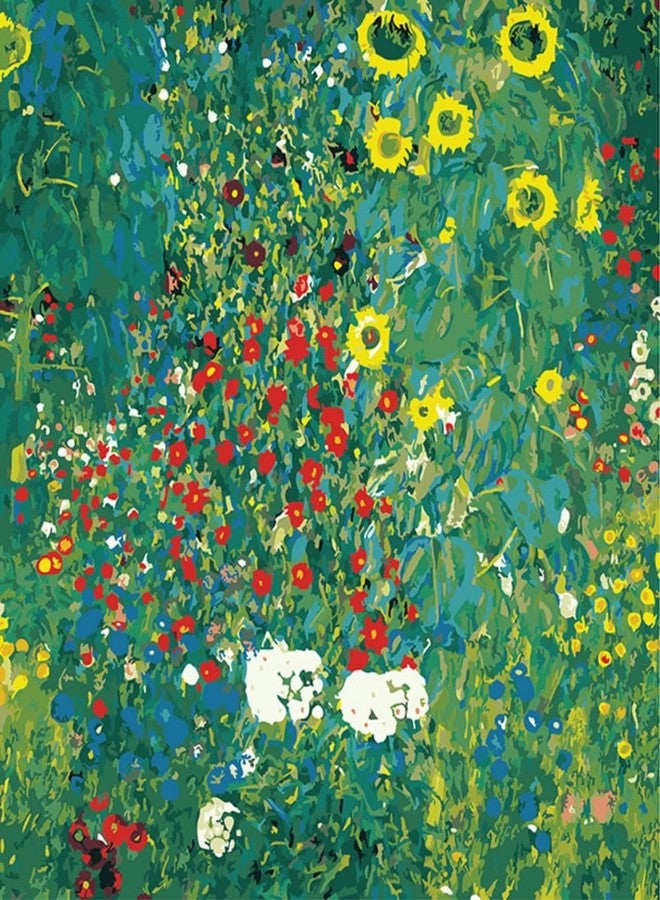 Wowdecor Paint by Number Kits for Adults Beginner, DIY Number Painting Country Garden with Sunflowers by Gustav Klimt Famous Paintings 40x50 cm Wall Art Decor (No Frame) - Image 1