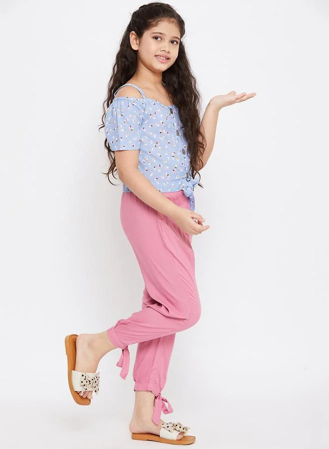 Stylo Bug Floral Print Buttoned Top and Pants Set by Styli