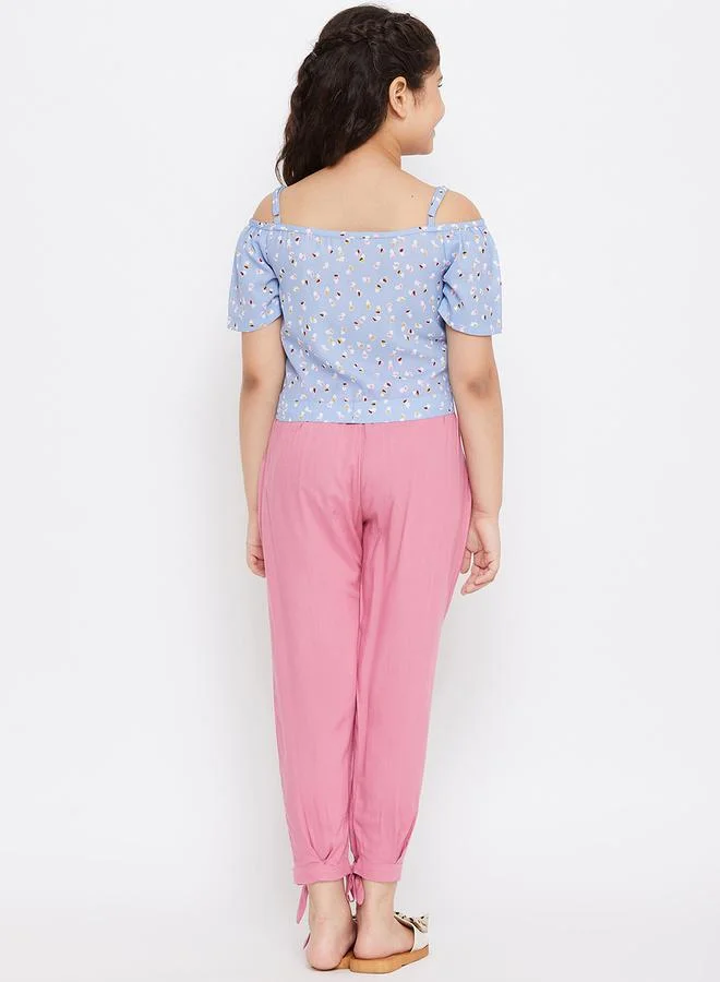 Stylo Bug Floral Print Buttoned Top and Pants Set by Styli