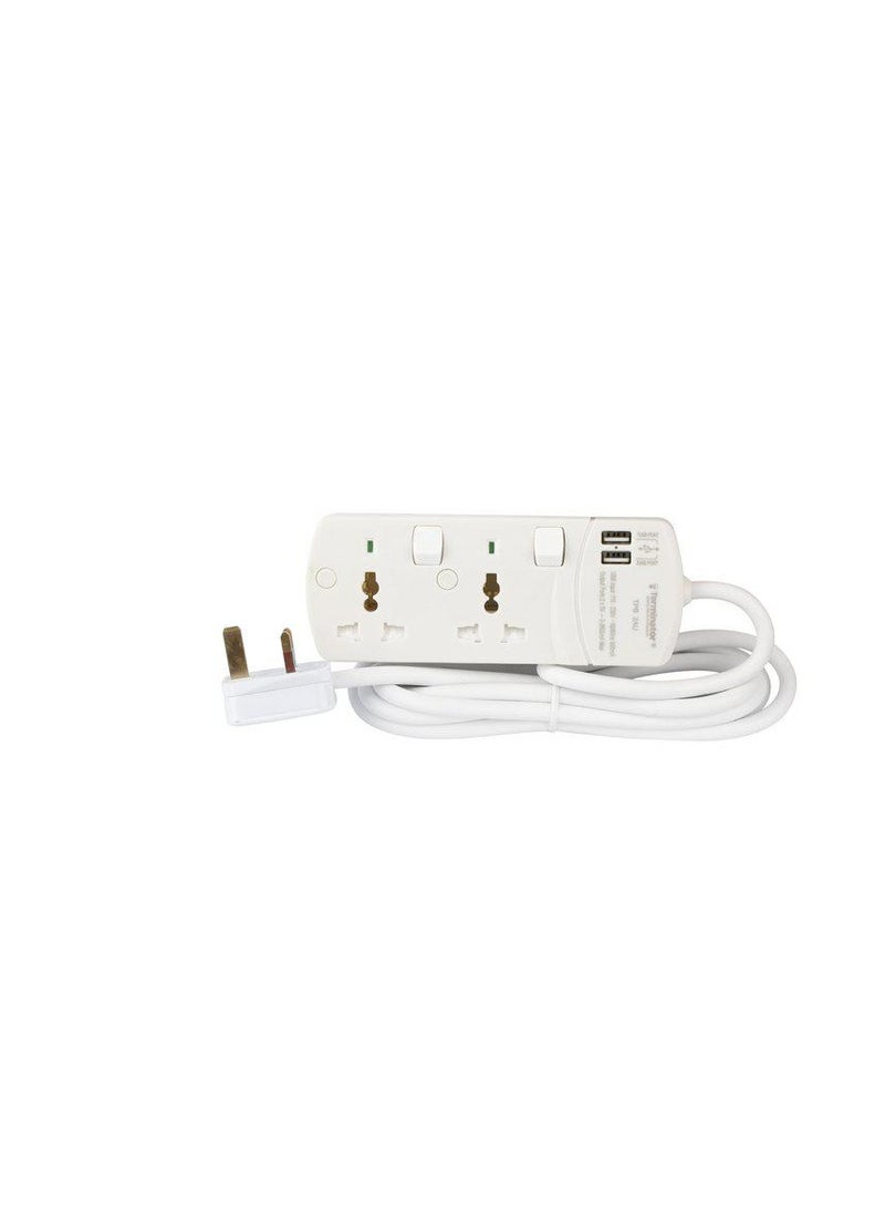 Terminator - Terminator 2 Way Universal Power Extension Socket 13A 2Usb TPB 2AU - Image 1
