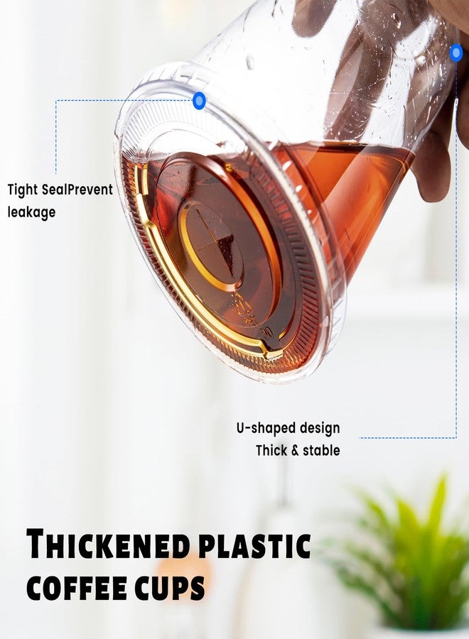 Tinsky 50 Sets Clear Plastic Cups with Lids and Straws, Disposable Iced Coffee Cups Drinking PET for Cold Drinks, Juice, Smoothie, Coffee Shops, Party, Christmas(Clear,16 oz) - Image 5