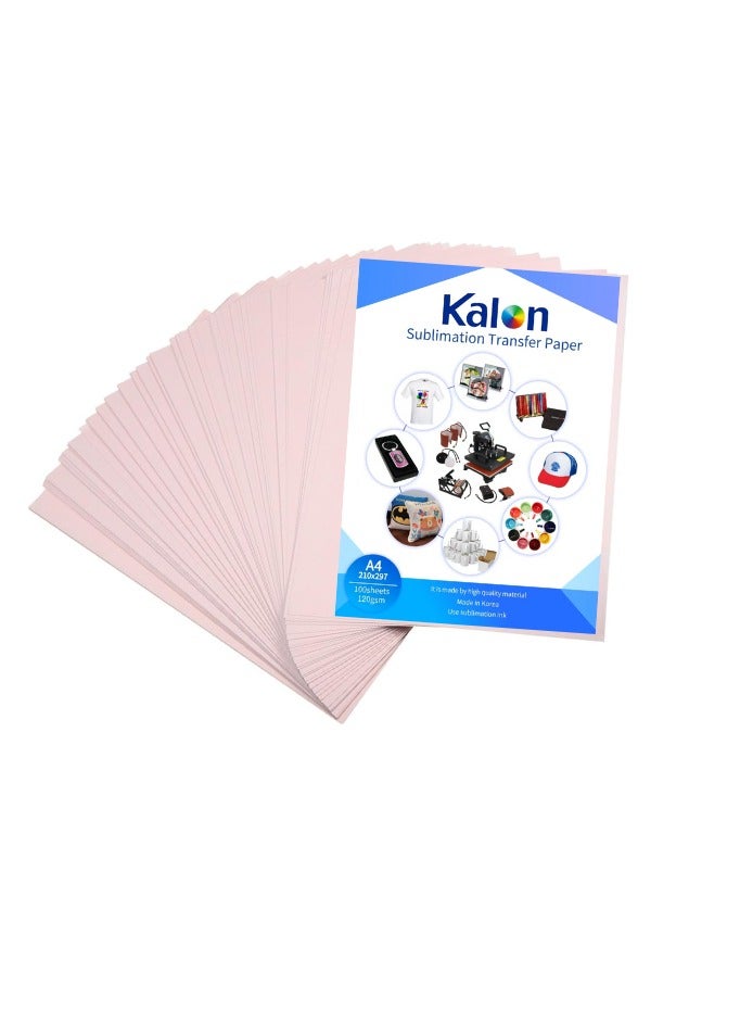 Kalon A4 Sublimation Transfer Paper 100gsm,Heat press transfer paper for mugs, t-shirts, and fabric Inkjet sublimation paper 100 Sheets  - Image 1