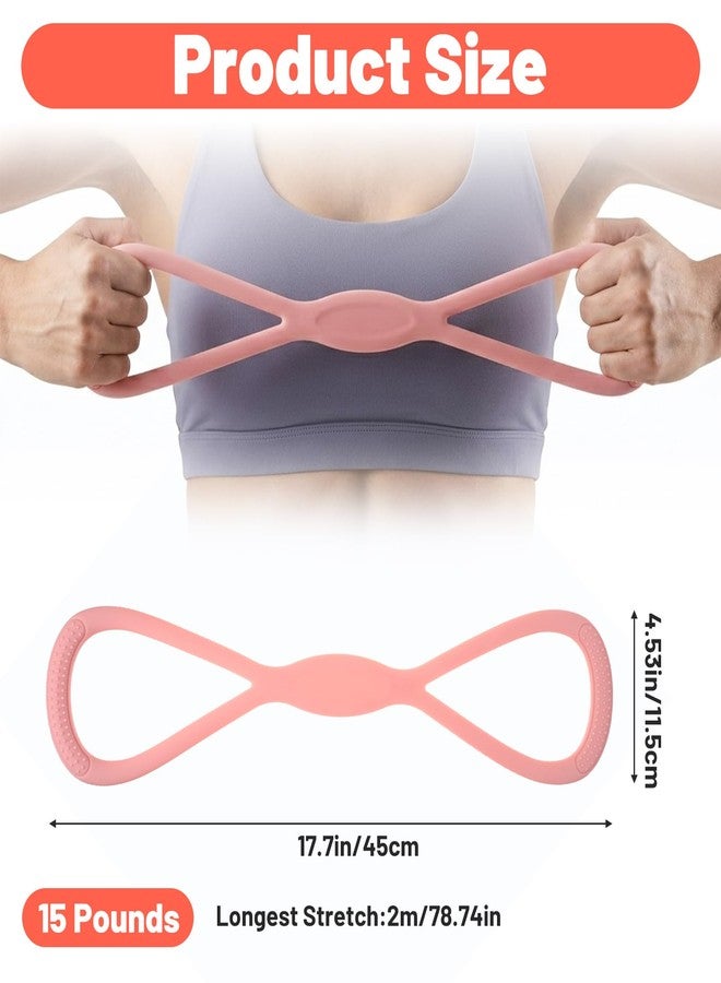 Thrymme Resistance Band Figure 8, Figure 8 Resistance Band 15lb for Women with Non-Slip Handles for Shoulder, Back & Arm Workout (Pink, 17.7 x 4.3 in) - Image 2