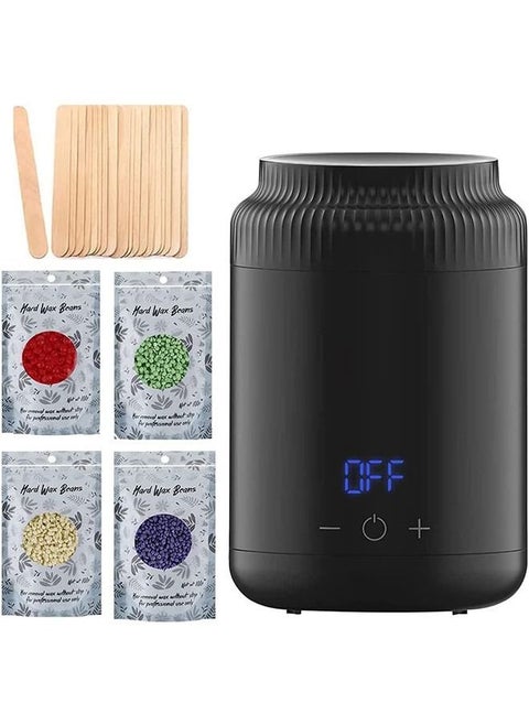 Smart Depilatory Waxing Machine 4 Pack Hard Wax Beads Hand Foot Heater with LED Display