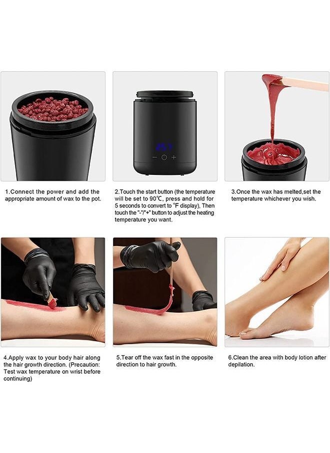 Smart Depilatory Waxing Machine 4 Pack Hard Wax Beads Hand Foot Heater with LED Display