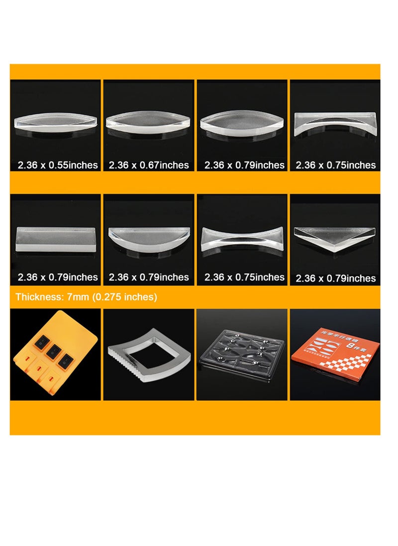 SYOSI - Physics Optical Experiment Set, Multifunction Reflector, Triangular Prism, Convex Lens, Concave Mirror, Small Hole Imaging Experiment, Teaching Demonstration Equipment for Teacher Student Education - Image 1