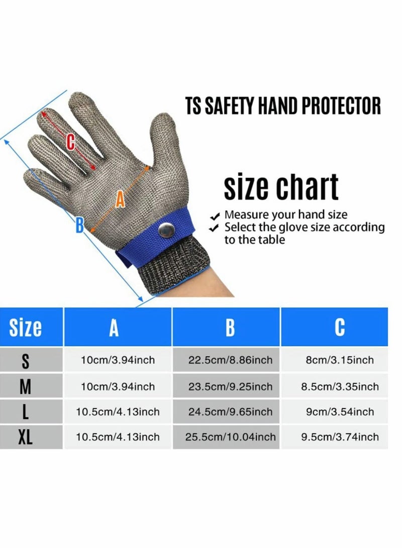 SYOSI Cut Resistant Gloves Stainless Steel Wire Metal Mesh Butcher Safety Work Gloves for Cutting, Slicing Chopping and Peeling - Image 5