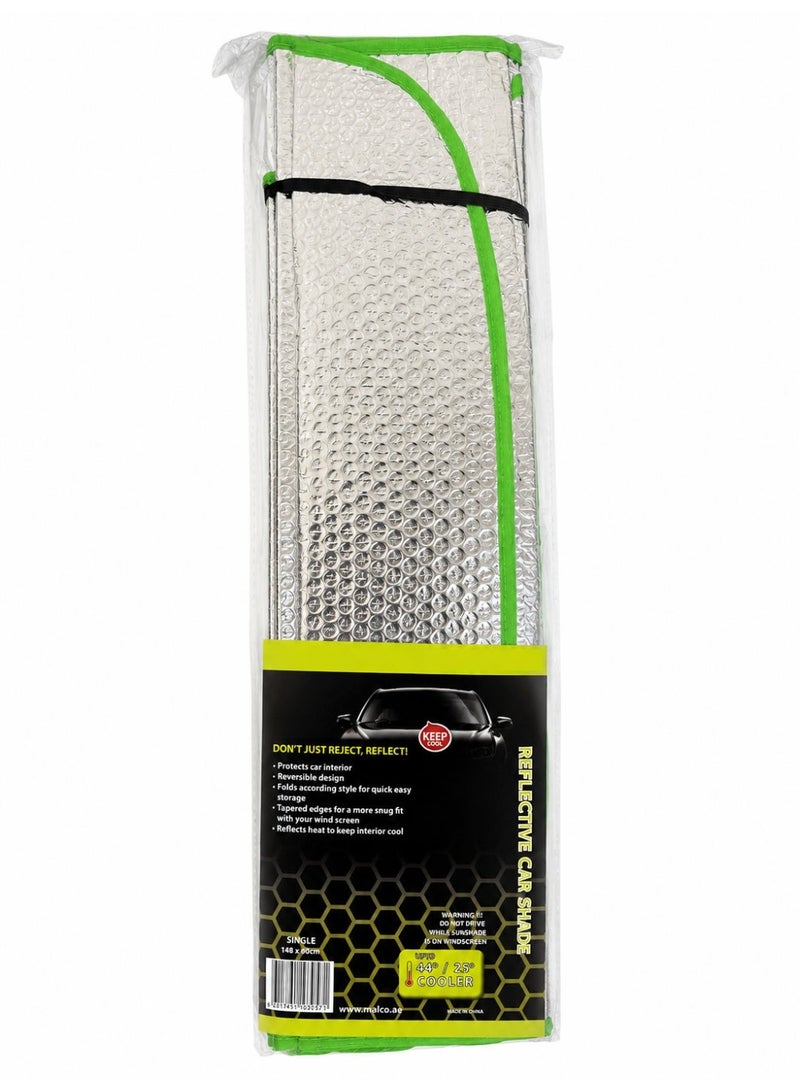 Reflective Foldable Car Windshield Sun Shade | Bubble Aluminum Heat Shield | Reversible UV Protection | 148 x 60 cm