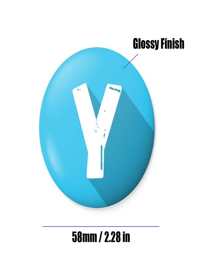 التر إيغو شارة زر حرفية من الأبجدية من alterEgo مع دبوس أمان في الخلف (قطر 58 مم) (Y) - Image 2