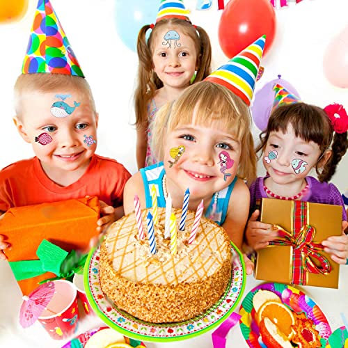 PARTYWIND 200 PCS Ocean Theme Temporary Tattoos for Kids, Beach Pool Under Sea Decorations Birthday Party Supplies Favors, Fake Tattoos Stickers With Mermaid Shark Tropical Fish Whale for Boys and Girls - Image 5