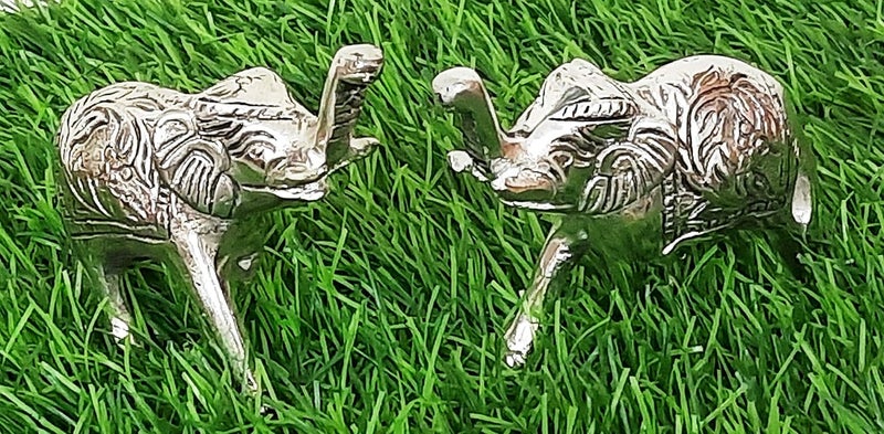 Paartha Saarthi SAARTHI Rajasthani Elegant Decoartive Auspicious Handcrafted Ethnic Handmade Feng Shui Metal Trunk Up Elephant Showpiece Elephant Figurine Antique Elephant ShowpieceVintage Elephant Metal Elephant for Living Room Home Office Caf Dcor Home Accent Room Decor Showpiece Animal Figurine Ambawari Elephant Canopy Set of 2 - Image 2