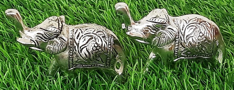 Paartha Saarthi SAARTHI Rajasthani Elegant Decoartive Auspicious Handcrafted Ethnic Handmade Feng Shui Metal Trunk Up Elephant Showpiece Elephant Figurine Antique Elephant ShowpieceVintage Elephant Metal Elephant for Living Room Home Office Caf Dcor Home Accent Room Decor Showpiece Animal Figurine Ambawari Elephant Canopy Set of 2 - Image 3