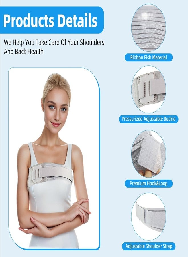 Malloraned Rib Brace for Women,Breathable Men Rib Compression Wrap for Cracked Ribs and Broken Rib,Chest Binder and Rib Protector (Medium) - Image 3