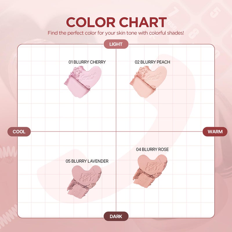 lilybyred Luv Beam Blur Cheek | Heart-Shaped Korean Powder Blush, Silky Texture, Lightweight, Soft Blurring Matte Finish, Long-Lasting, Natural Flush, Floral Woody Scent, 0.14 oz. (04 Blurry Rose) - Image 5