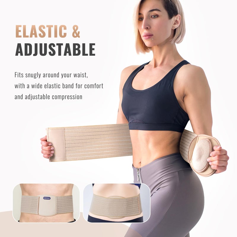 HEERTEEAJ Umbilical Hernia Belt | Abdominal Hernia Belt for Men & Women | Belly Button Umbilical Hernia Binder w/ 1 Hernia Compression Pads | Ventral, Epigastric & Post Surgery Support Belts - Image 5