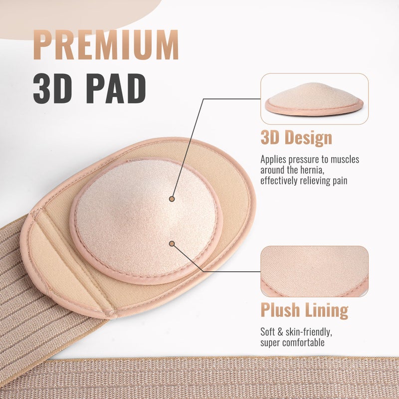 HEERTEEAJ Umbilical Hernia Belt | Abdominal Hernia Belt for Men & Women | Belly Button Umbilical Hernia Binder w/ 1 Hernia Compression Pads | Ventral, Epigastric & Post Surgery Support Belts - Image 4