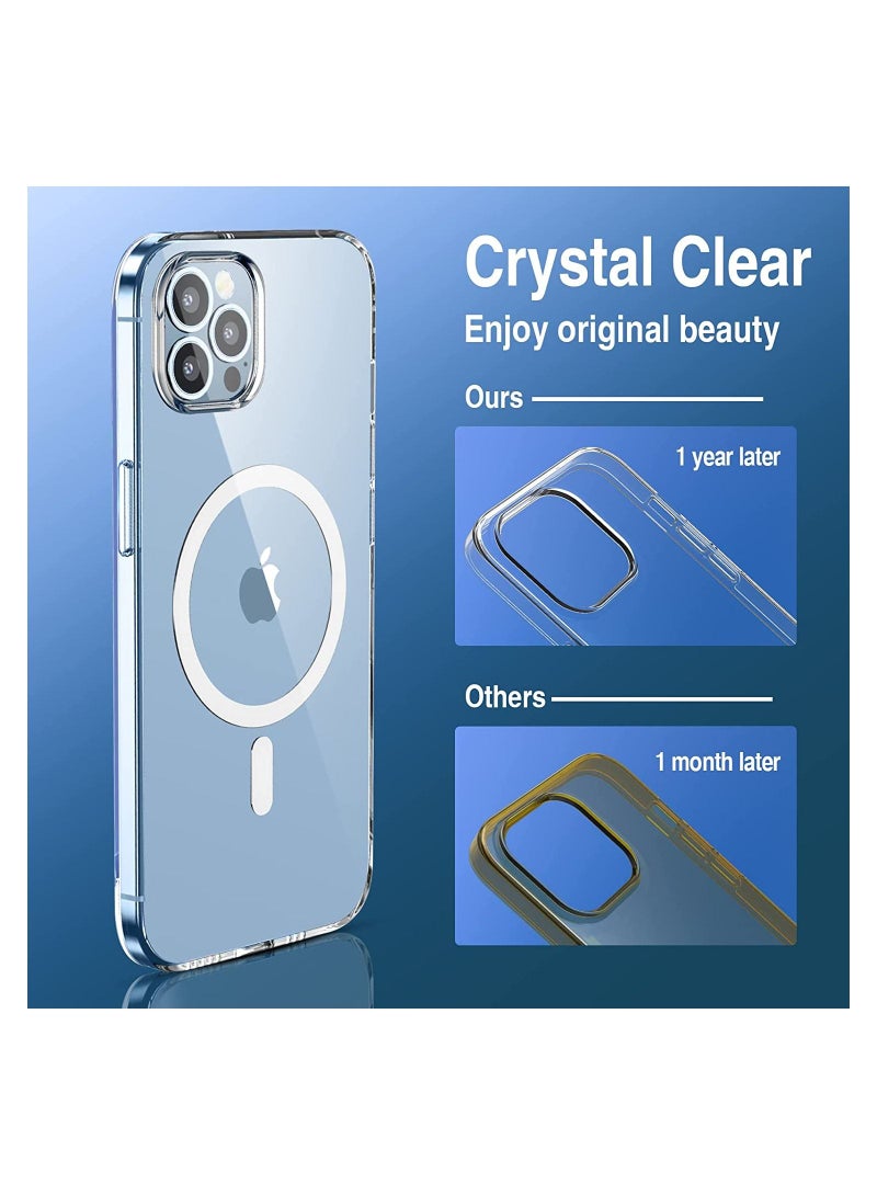 جراب مغناطيسي شفاف لهاتف iPhone 13 Pro Max، متوافق مع جراب هاتف Magsafe لهاتف iPhone 13 Pro Max، [مضاد للأصفر والصدمات العسكرية] غطاء واقٍ رفيع رفيع للنساء والفتيات والرجال مقاس 6.7 بوصة 2021، - Image 2