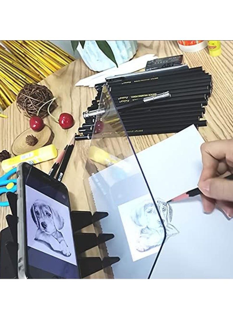 Drawing Tracing Pad Optical Projector Painting Copy Board Mirror Reflection Projection Tracing Plate Board Comic Tracer Art Stencil Tool (12 Inches)