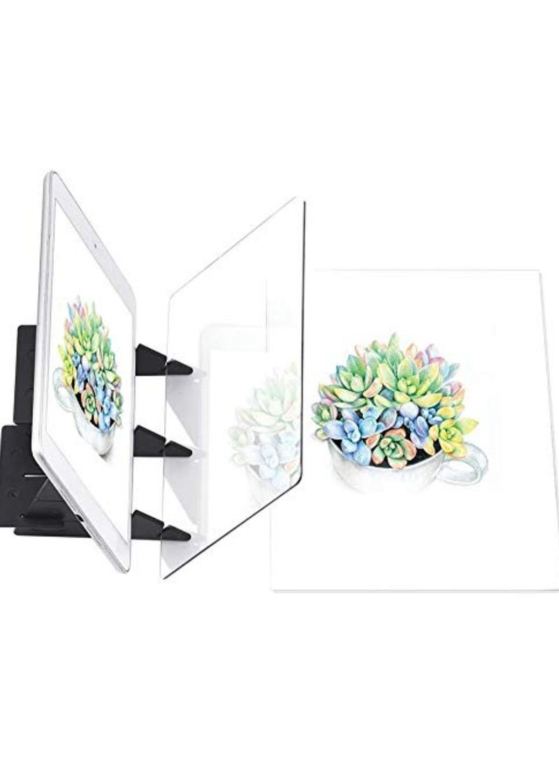 Drawing Tracing Pad Optical Projector Painting Copy Board Mirror Reflection Projection Tracing Plate Board Comic Tracer Art Stencil Tool (12 Inches)