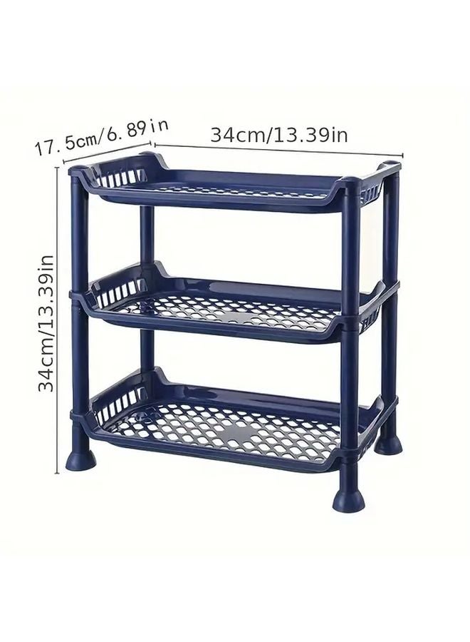 رفافة مدمجة من 3 طبقات باللون الأزرق - منظف موفر للمساحة سهل التركيب متعدد الأغراض - Image 5