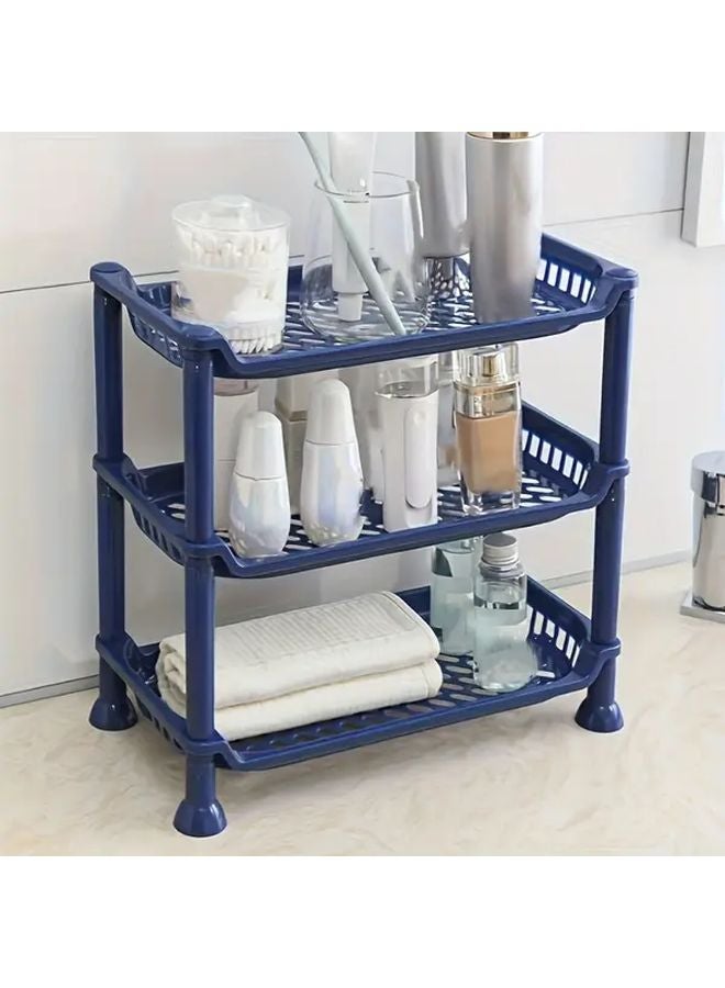 رفافة مدمجة من 3 طبقات باللون الأزرق - منظف موفر للمساحة سهل التركيب متعدد الأغراض - Image 4