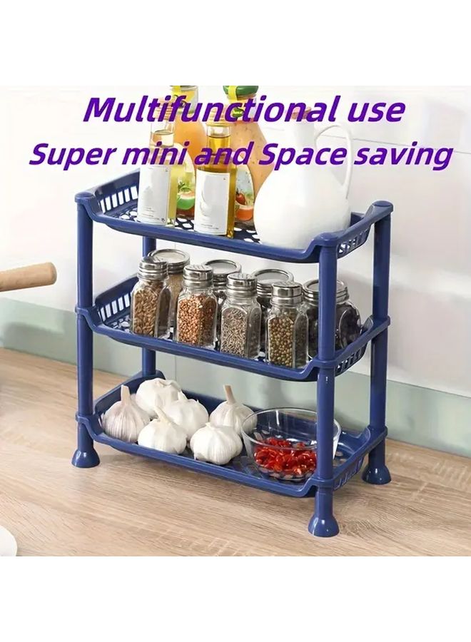 رفافة مدمجة من 3 طبقات باللون الأزرق - منظف موفر للمساحة سهل التركيب متعدد الأغراض - Image 2