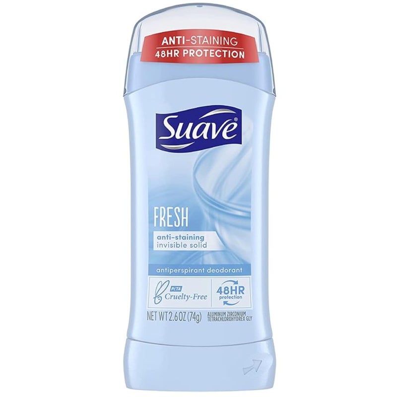 Suave Antiperspirant Deodorant 24-hour Odor and Wetness Protection Shower Fresh Deodorant for Women, Package may vary, 2.6 Ounce Pack of 12