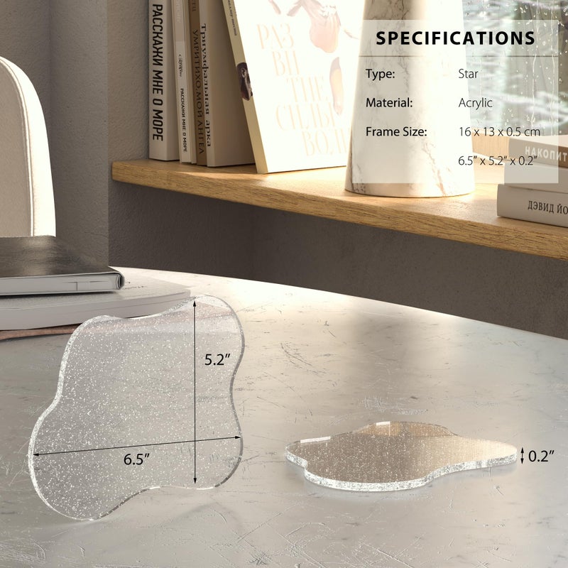Leadiy Acrylic Coaster Decorative Plates, Irregular Bar Drink Coaster,Perfect for Tabletop Protection and Accessories Display. - Image 5
