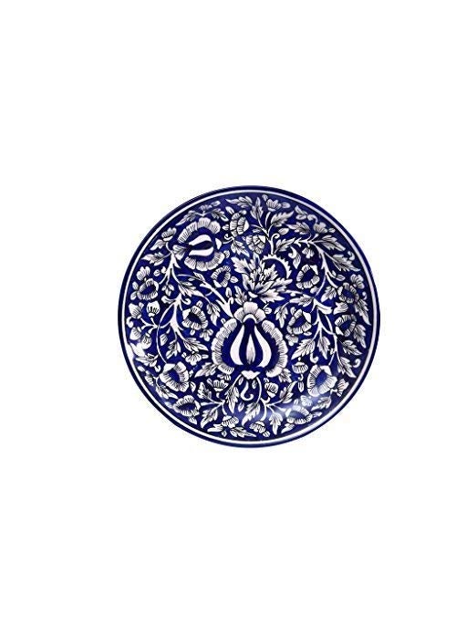 Caffeine Caffeine Ceramic Handmade Stoneware Blue Mughal Quarter Plate 7”(Set of 6 Dishwasher & Microwave Safe)  - Image 3