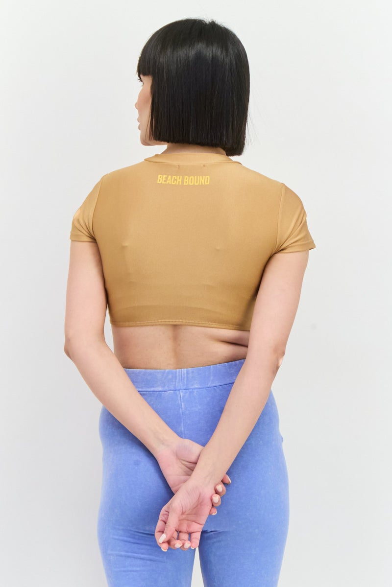 PUBLIC DESIRE Women Plain Bikini Top, Brown - Image 3