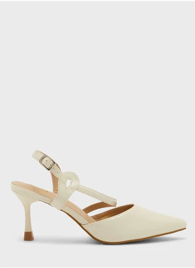 ELLA Shiny Asymetric Strap Pointed Pump