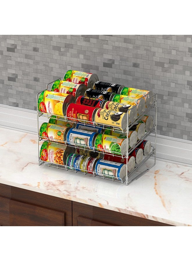 Deco Brothers Deco Brothers Stackable Can Rack Organizer for Kitchen and Pantry, Holds Upto 36 Cans, Chrome Finish  - Image 3