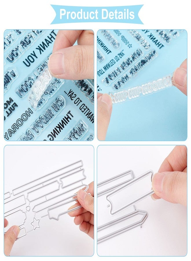 ORIGACH Sentiments Words Clear Stamps and Die Sets for DIY Scrapbooking Album Decorative Card Making - Image 5