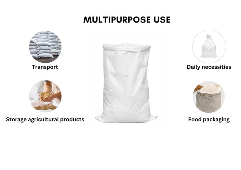 VETAS Polypropylene Empty Hdpe White Bag, Bori, Bora For Multipurpose Packing (Set of 5 Pieces) - Image 4