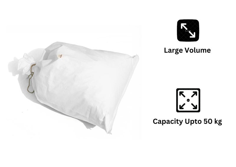VETAS Polypropylene Empty Hdpe White Bag, Bori, Bora For Multipurpose Packing (Set of 5 Pieces) - Image 3