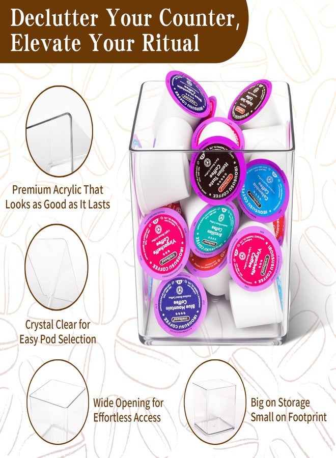 CELSOL Acrylic Coffee Pod Holder, Coffee Pod Organizer for Counter, Space-Saving Large Capacity Storage for Single-Serve Pods, Clear & Durable Design, Ideal for Kitchen, Office & Small Spaces - Image 5