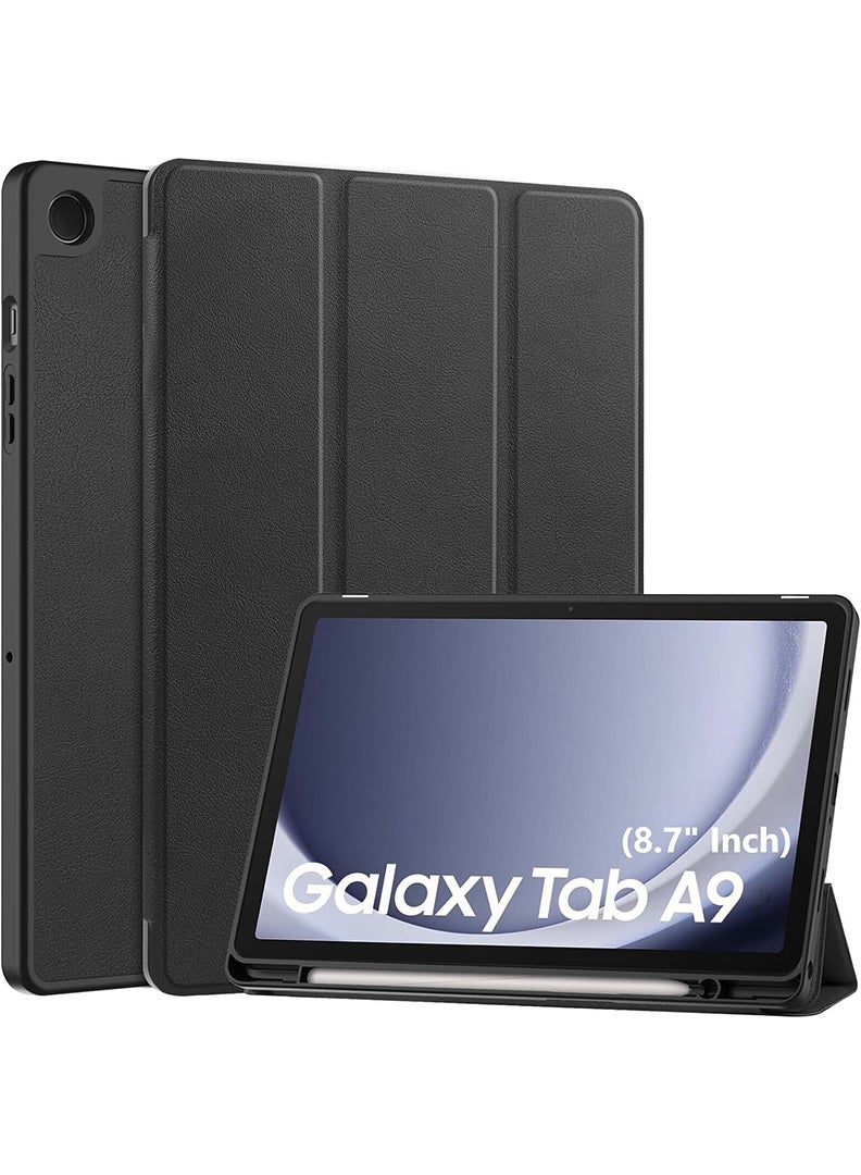 Theodor Case for Samsung Galaxy Tab A9 8.7 inch (2023 Realeased),Multi Viewing Angles Premium Folio Stand Case with Soft TPU Back Cover for Galaxy Tab A9 2023 [Auto Wake/Sleep] Black - Image 1