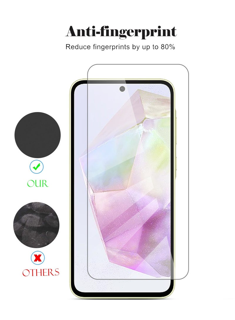 Techie HD Tempered Glass Screen Protector for Samsung Galaxy A35 - Anti Reflection Anti Bubbles 9H Hardness 0.33 mm Rounded Edges Easy Installation - Image 2