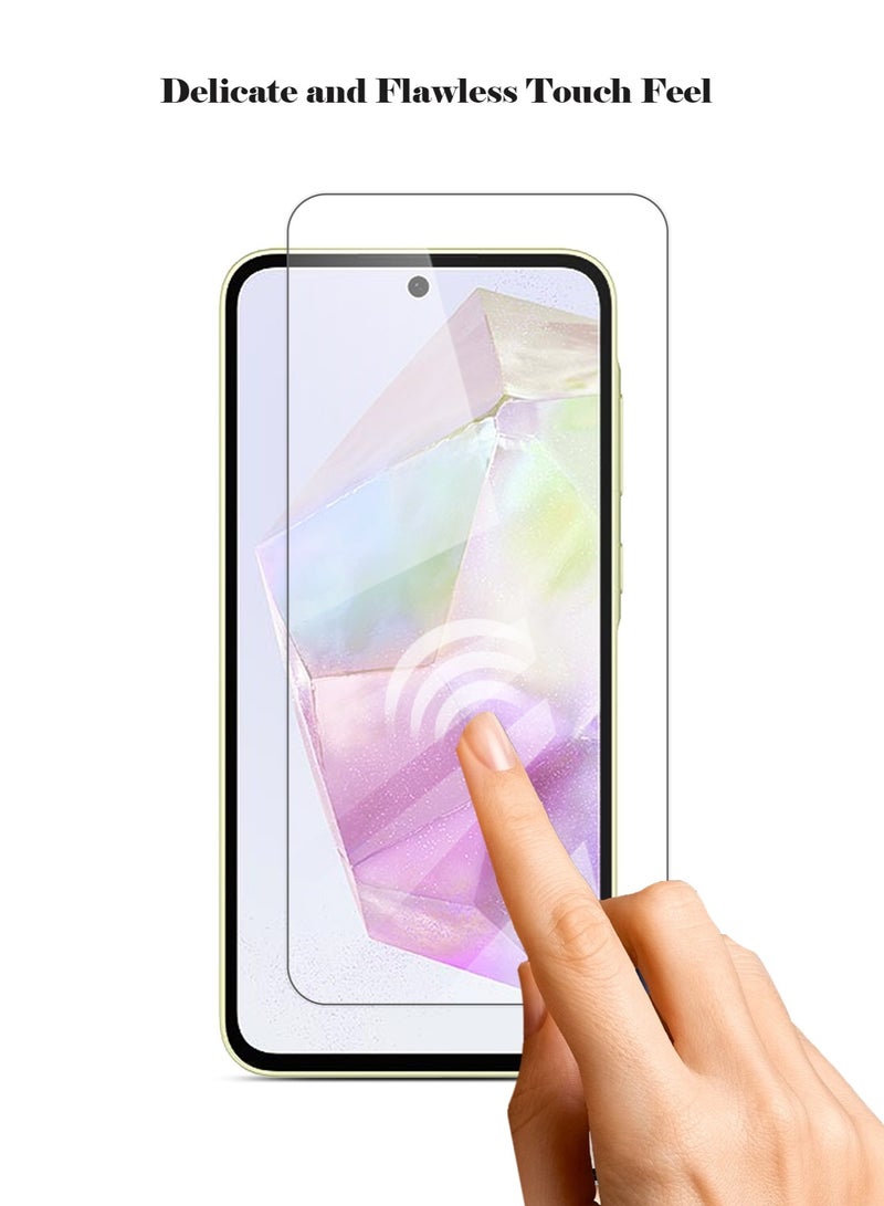 Techie HD Tempered Glass Screen Protector for Samsung Galaxy A35 - Anti Reflection Anti Bubbles 9H Hardness 0.33 mm Rounded Edges Easy Installation - Image 4