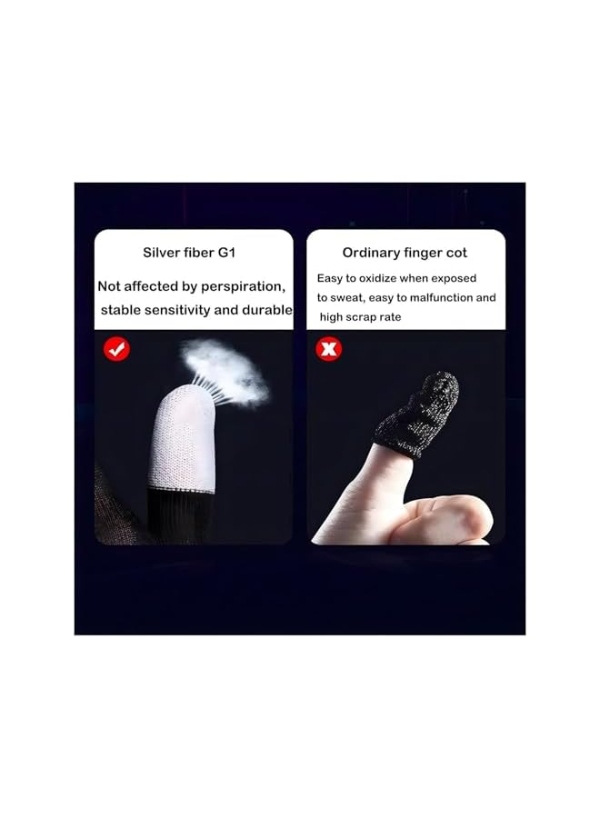 Green Tiger E-Sports Gaming Gloves, Black Anti-Sweat Finger Gloves with Nano-Silver Fiber, Breathable Gaming Gloves for Mobile Gamers and Professional E-Sports Players - Image 5