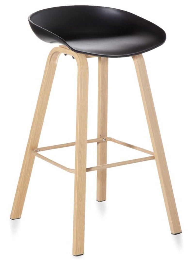 Wooden Twist Bar Stool With Bamboo Seat Stylish And Eco-Friendly Cafe, Studio, And Home Bar Stool  - Image 5