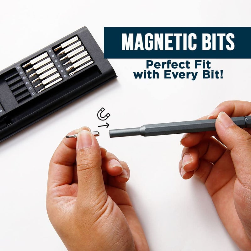MACLOOM 24 in 1 Precision Screwdriver Set Multifunction Magnetic Driver Bit Set Pocket Screwdriver Tool Set Mini Screwdriver Kit Repair Tool Kit for Electronics Tablet Cellphone - Image 4