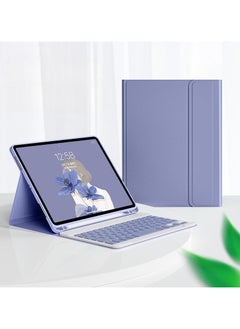 General Arabic and English Keyboard Case Compatible with iPad 10th 10.9 Inch 2022 Model Flip Tablet Case with Bluetooth Keyboard Protective Leather Case with Charging Pen Slot 