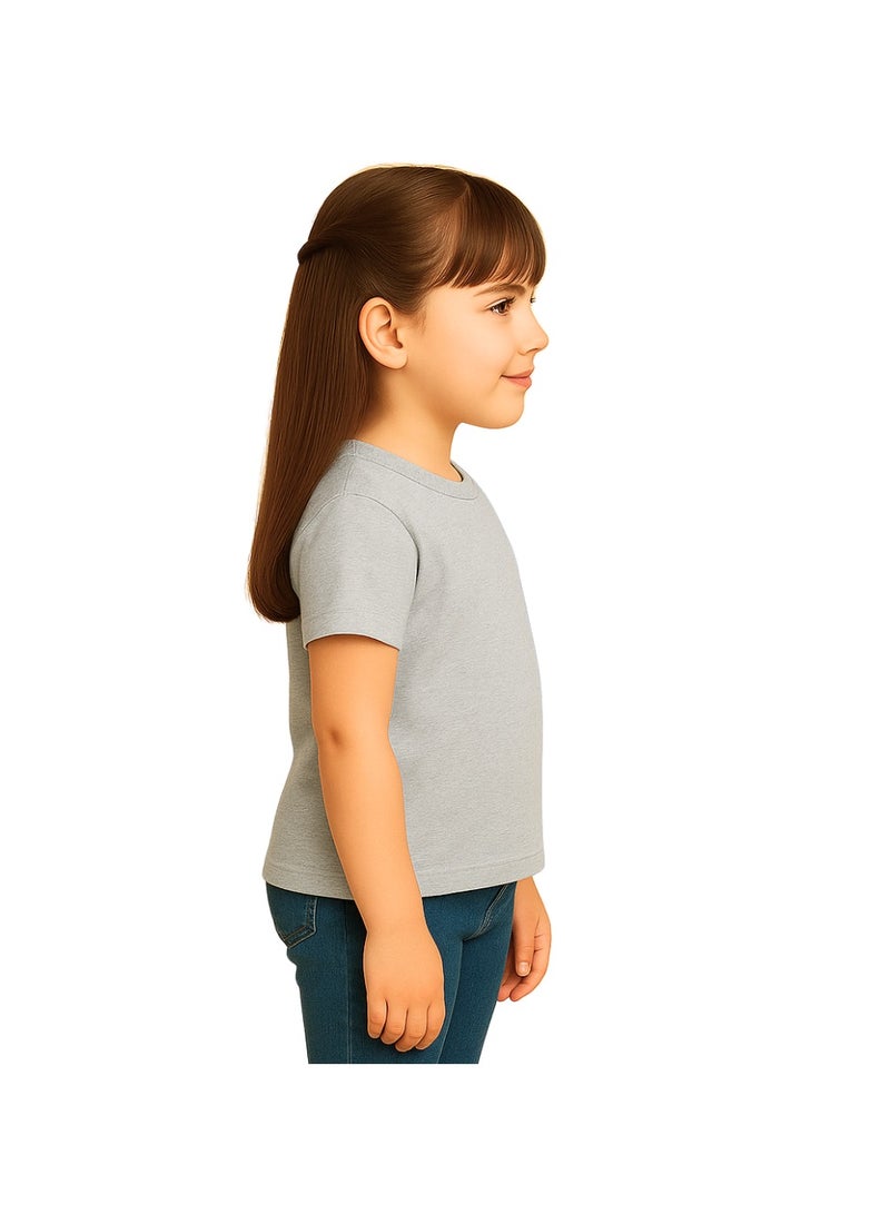 برينت شوب فور مي تي شيرت Printshop4me للأطفال برقبة دائرية للفتيات 170 جرامًا في المتر المربع من القطن الخالص الألوان الأساسية - Image 4