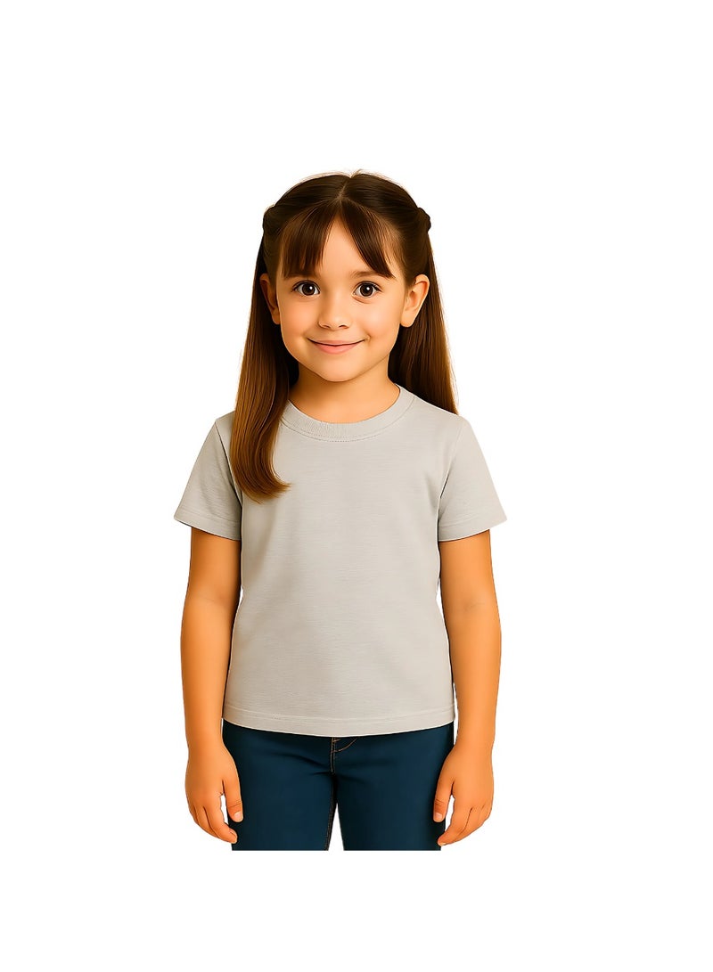 برينت شوب فور مي تي شيرت Printshop4me للأطفال برقبة دائرية للفتيات 170 جرامًا في المتر المربع من القطن الخالص الألوان الأساسية - Image 1