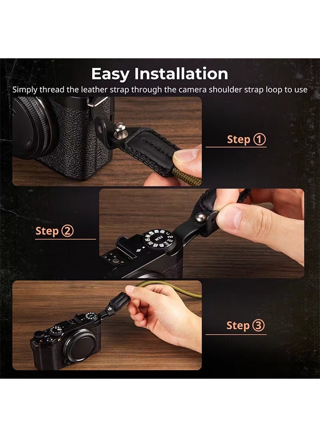 SmallRig Universal Braided Shoulder Strap, Nylon Genuine Leather Camera Neck Strap for SONY for GoPro for Nikon for DSLR Camera - Image 3