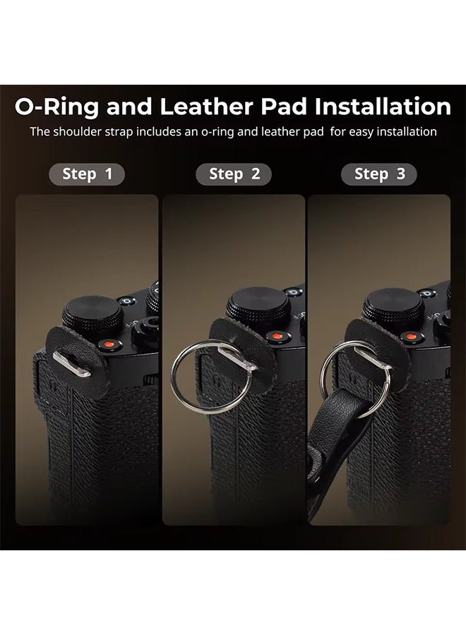 SmallRig Universal Braided Shoulder Strap, Nylon Genuine Leather Camera Neck Strap for SONY for GoPro for Nikon for DSLR Camera - Image 4