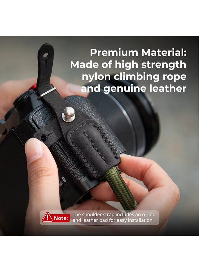 SmallRig Universal Braided Shoulder Strap, Nylon Genuine Leather Camera Neck Strap for SONY for GoPro for Nikon for DSLR Camera - Image 2