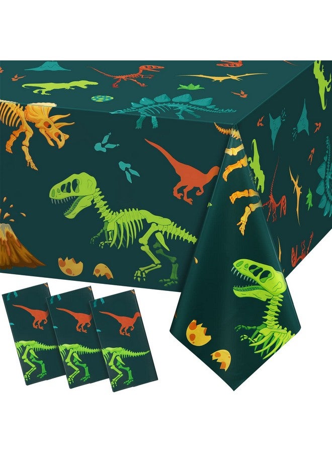 Tudomro 3 Pieces Dinosaur Plastic Party Tablecloth Dinosaur Birthday Table Cover Decorations Disposable Dinosaur Table Cover For Kids Boy Birthday Classroom Party Supplies 54 X 108 Inch - Image 1